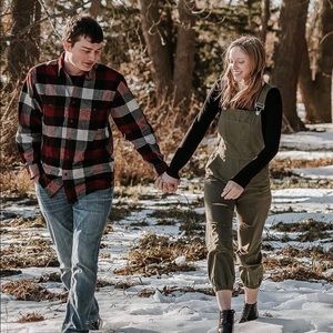 Kittenish Olive Green Overalls